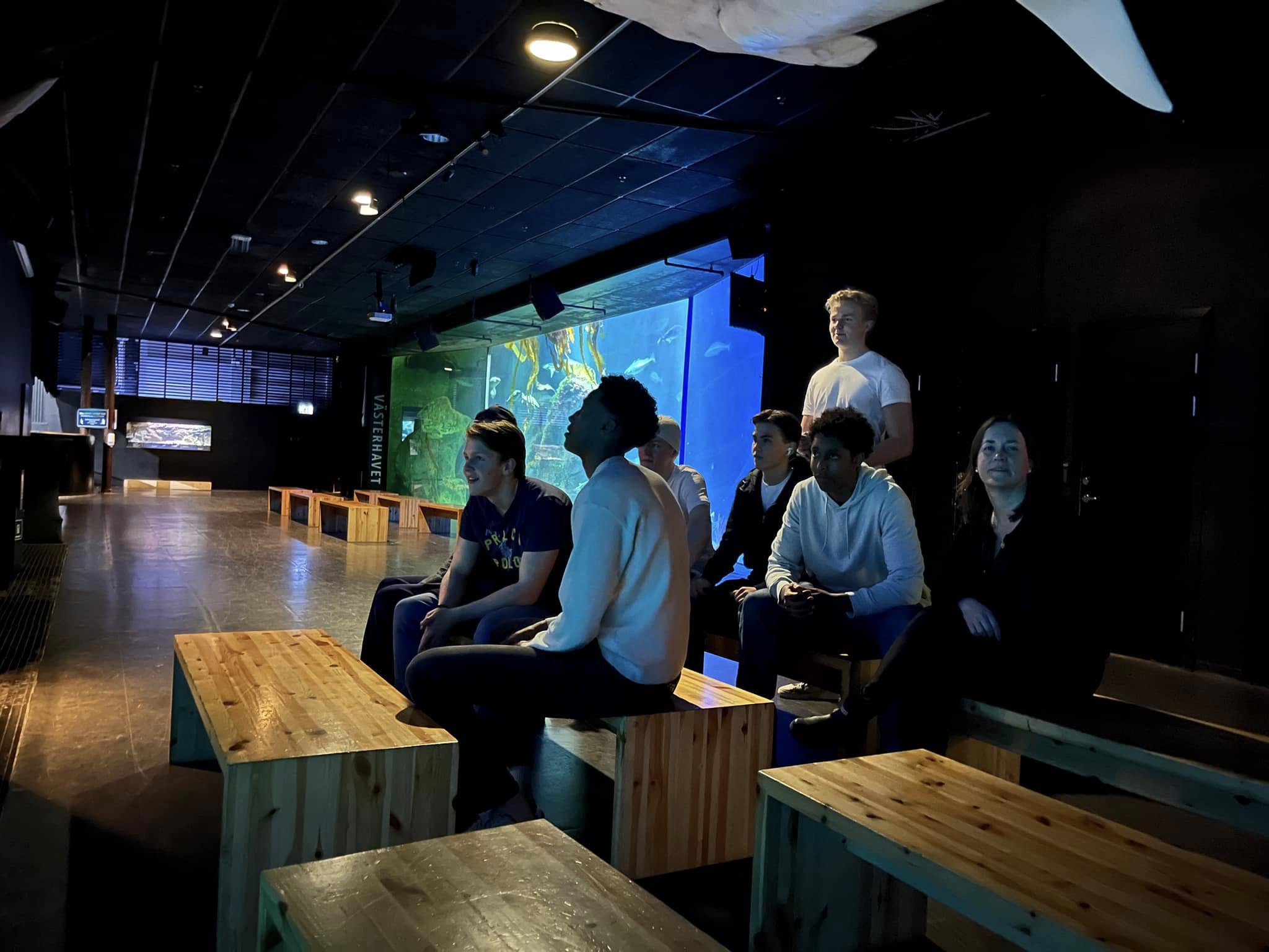 en gruppe mennesker som sitter ved skrivebord i et rom