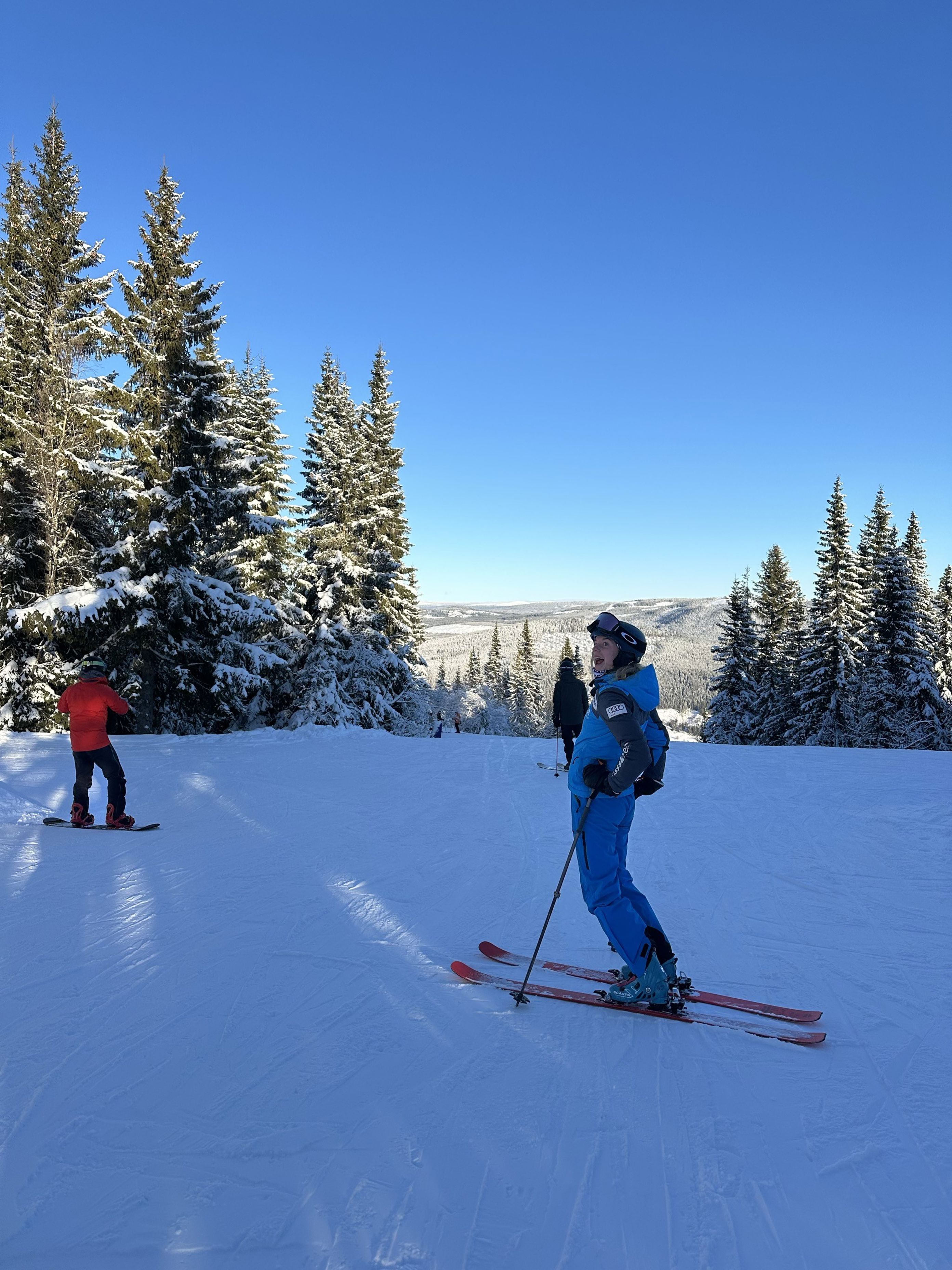 et par personer som går på ski på snøen et par personer som går på ski på snøen