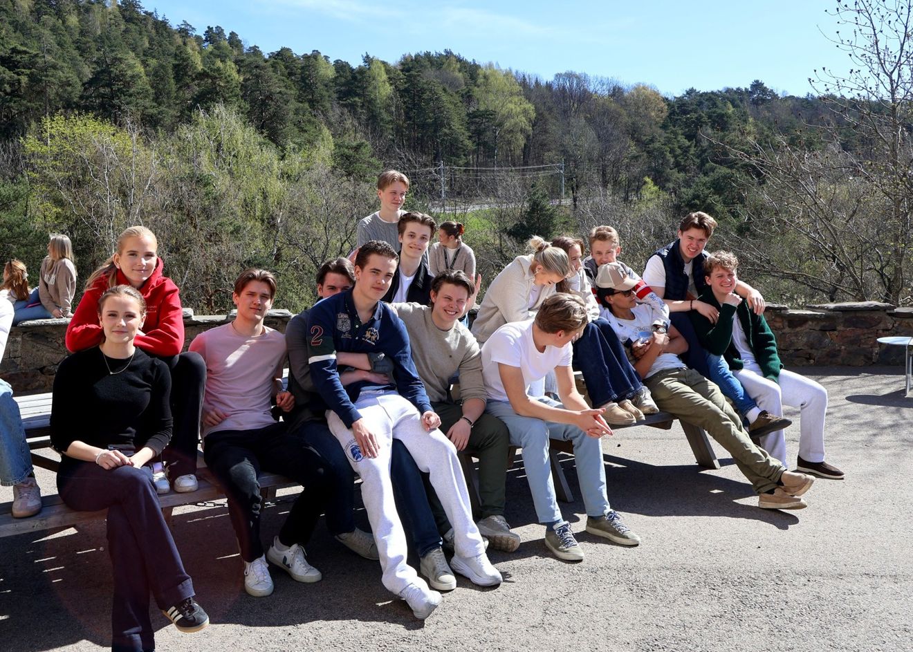 Elever i skolegården på Kongshavn