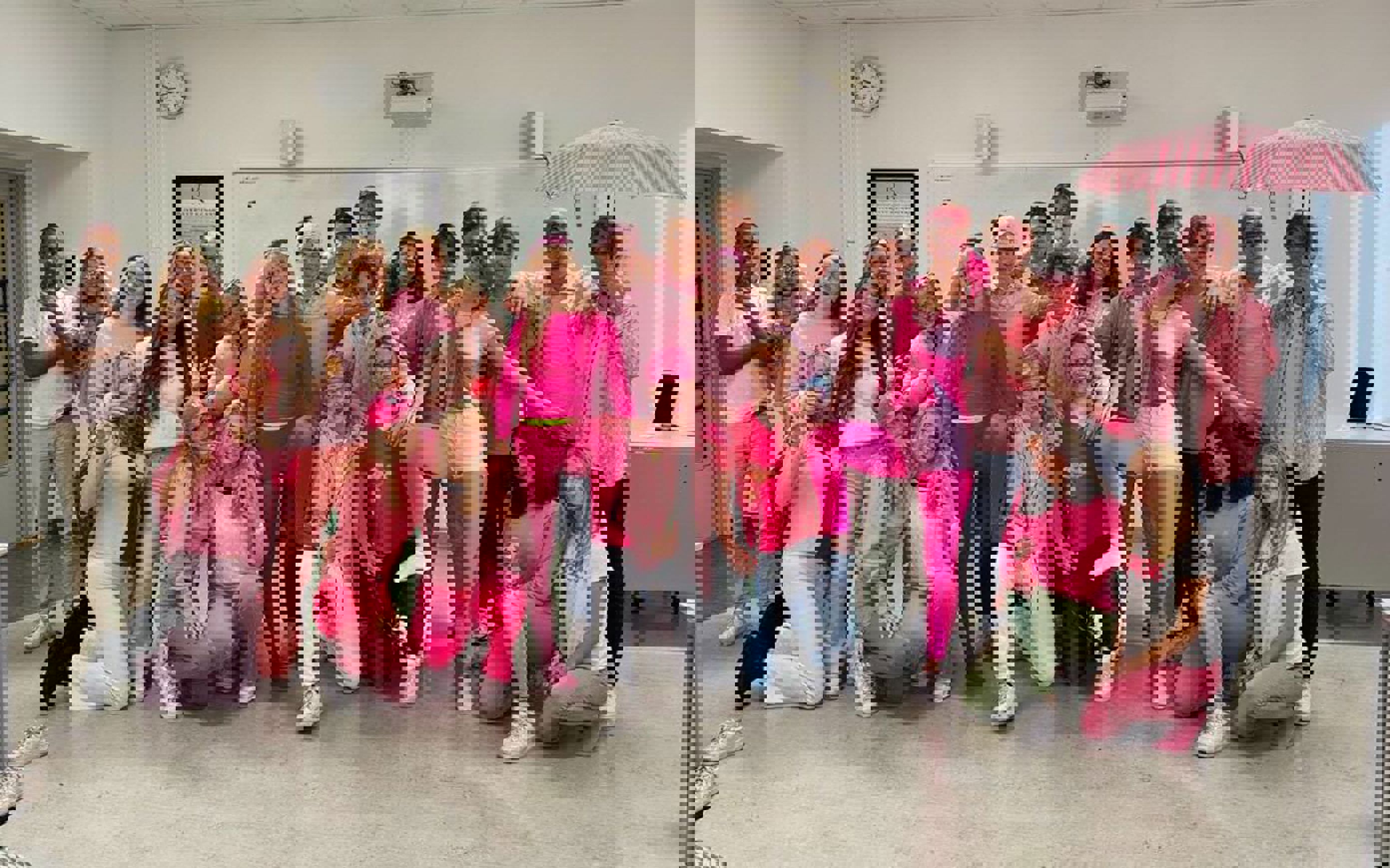 Foto: Rosa dag - eleven kler seg i rosa for å sete fokus på bystkreftsaken! Rosa dag